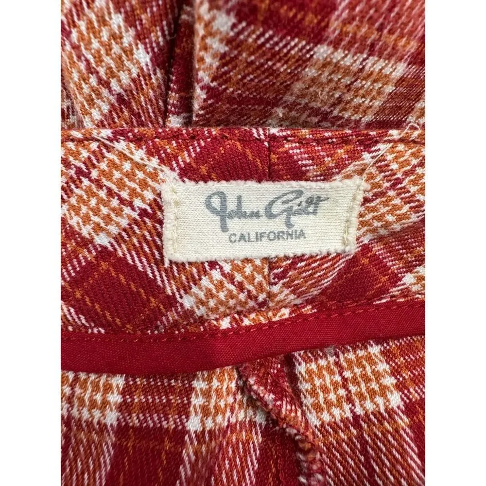 John Galt Brandy Melville Plaid Valentina Pants Women OS Red Orange High‎ Waist